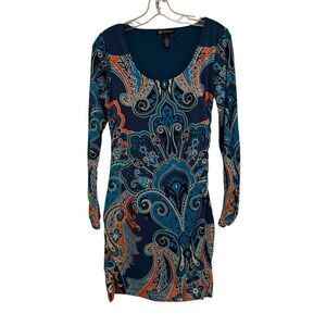 INC International Concepts bright long sleeve dress